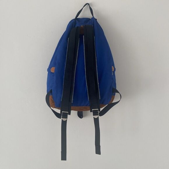 Vintage The North Face Blue Brown Backpack Suede Bottom Panel Retro Design - Picture 10 of 15